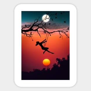 Sunset Swing Sticker